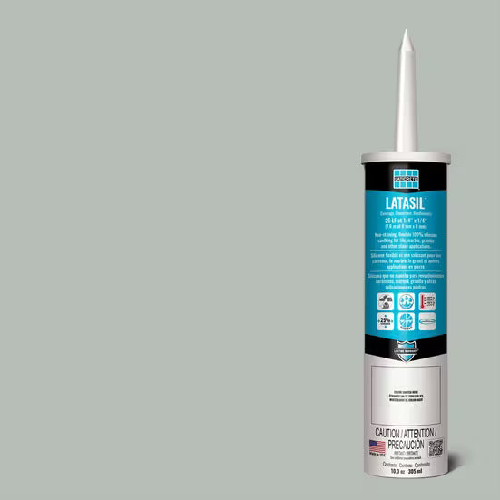 Latasil caulk tube on a gray background