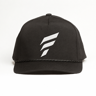 Black Falco + Petra Torch performance snapback, front view
