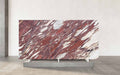 Premium marble stone display at Falco + Petra Surfaces showroom in Long Beach, CA