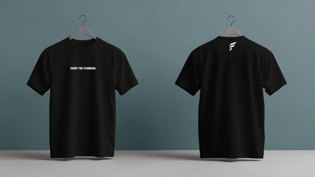 Falco + Petra Carry the Standard Shirt, front and back views
