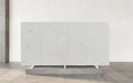 Premium limestone display at Falco + Petra Surfaces showroom in Long Beach, CA